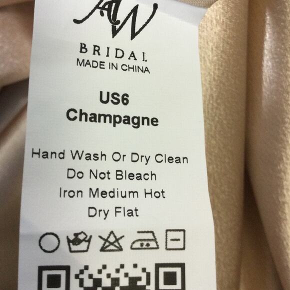 AW BRIDAL 6 S Champagne cream satin bridesmaid forma party maxi dress NEW B113 - Picture 9 of 9